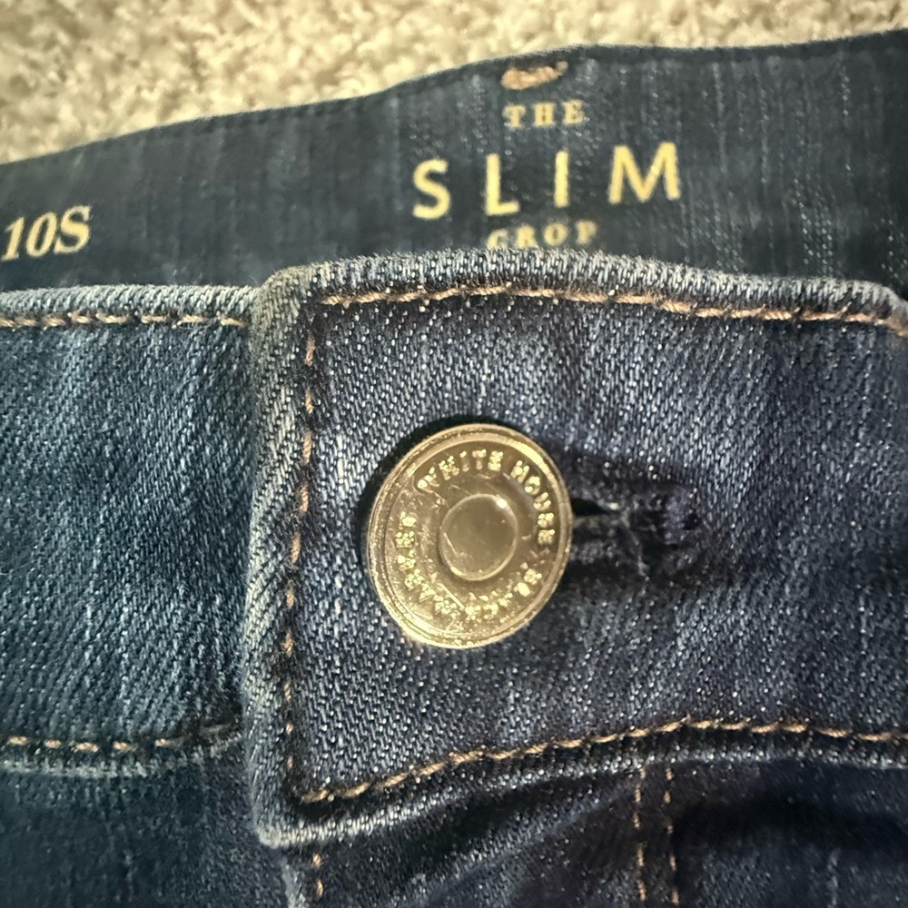 White House Black Market Slim Crop Jeans – Size 10S Dark wash Like new - Picture 2 of 8